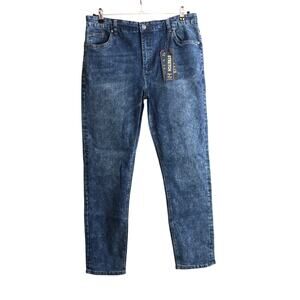 Stitches & Rivets Men's Stone Wash Denim Stretch Jeans Size 38W 32L 38x32 New